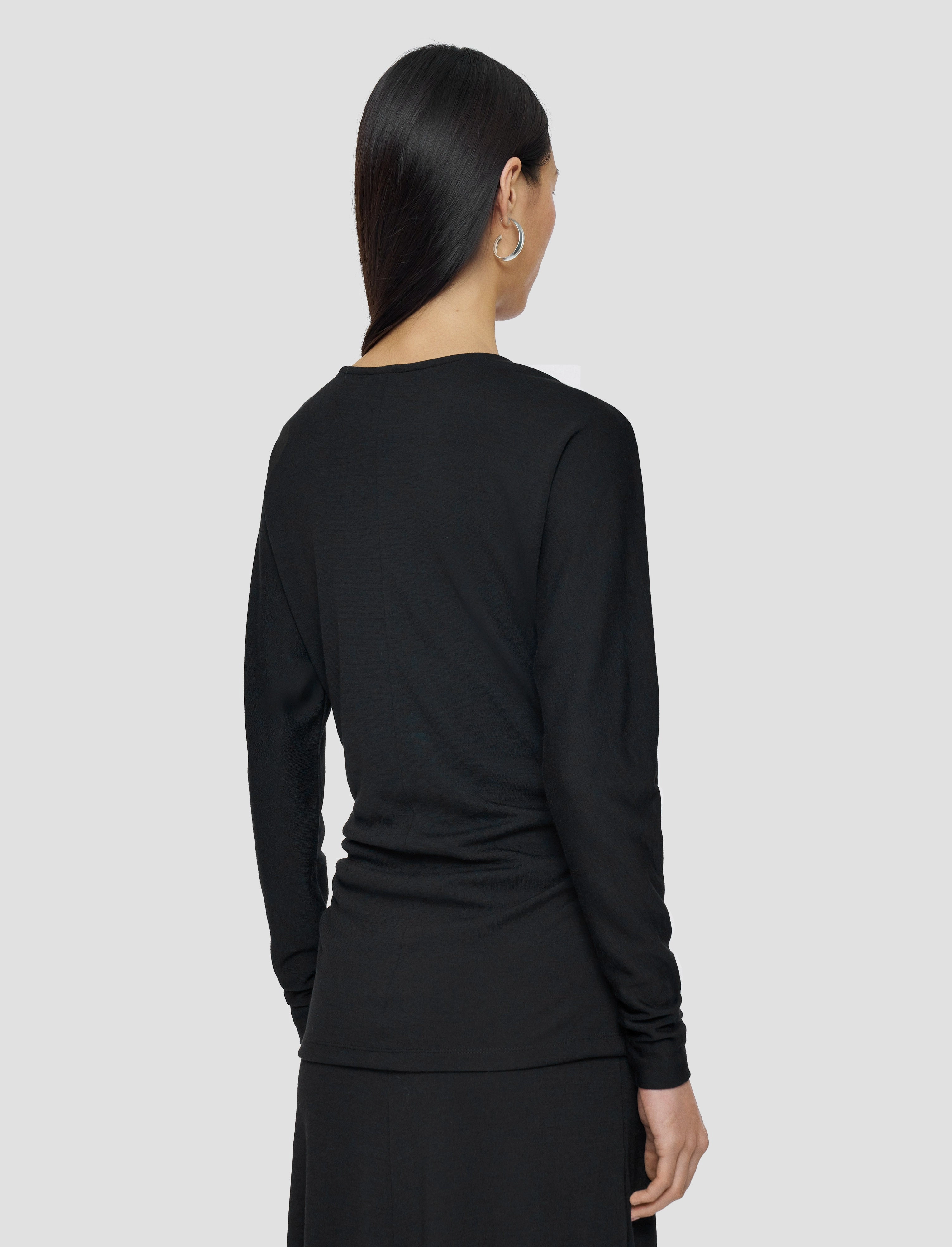 Wool Jersey V Neck Top