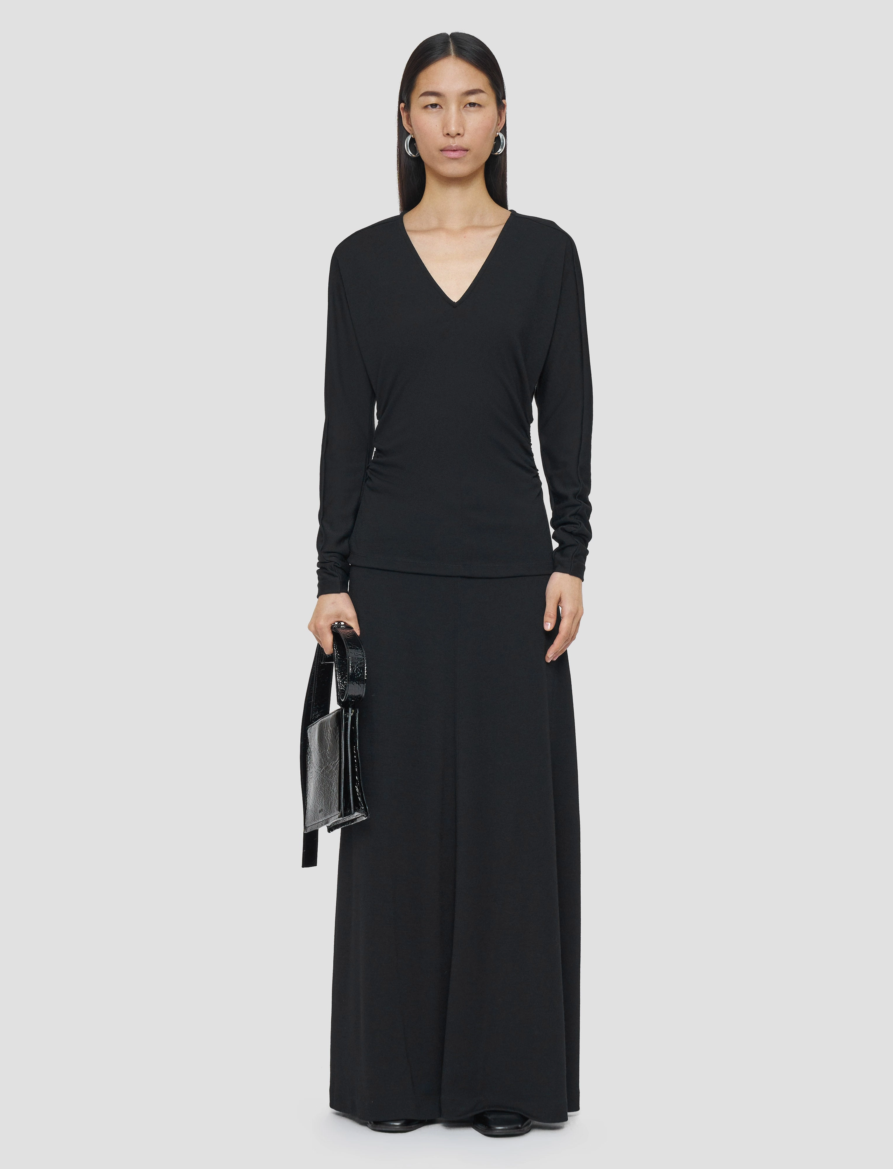 Wool Jersey V Neck Top