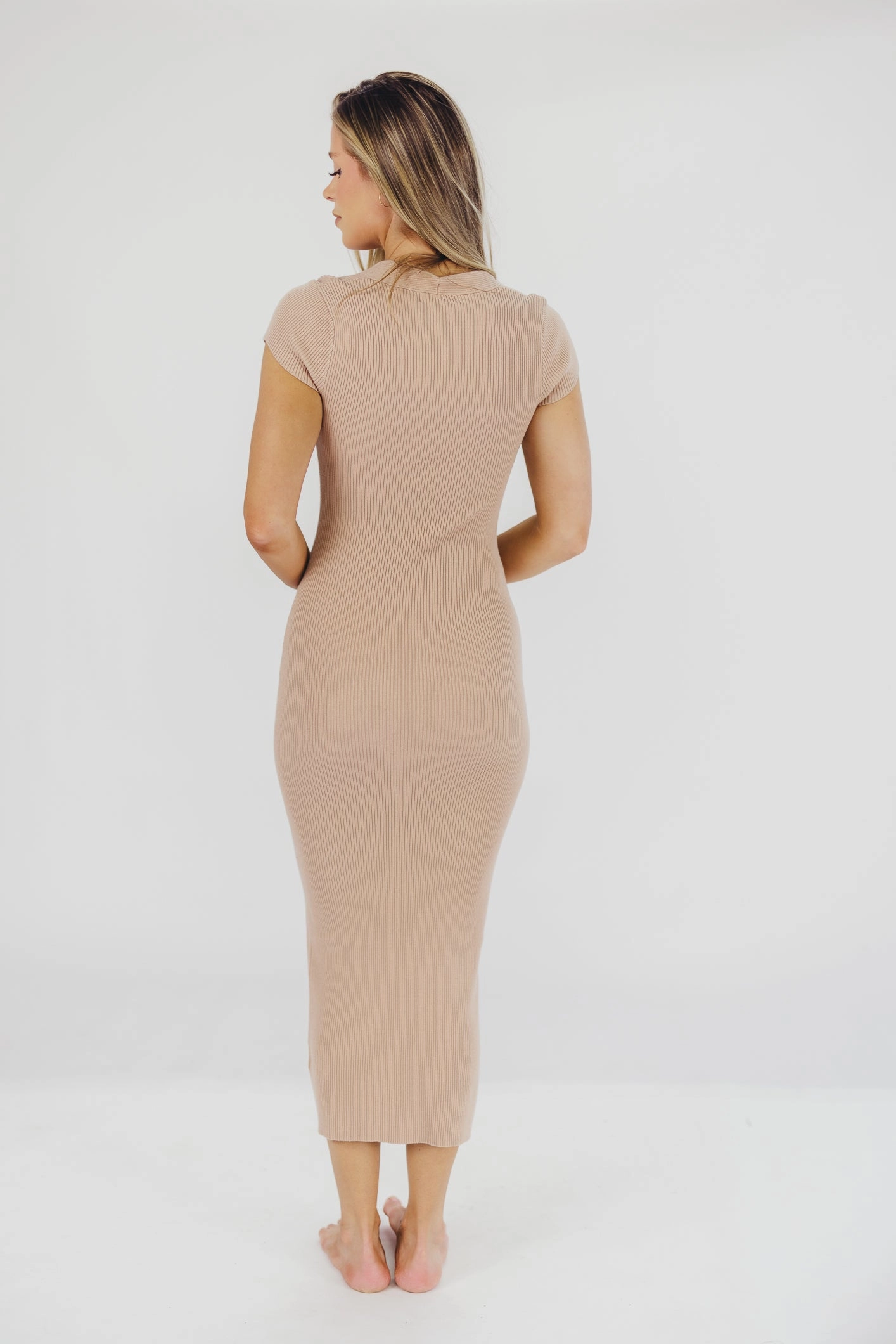 Wren Ribbed Knit Maxi Dress with Square Neckline in Dusty Blush (XS-XL) - Worth Collective Exclusive *Final-Sale*