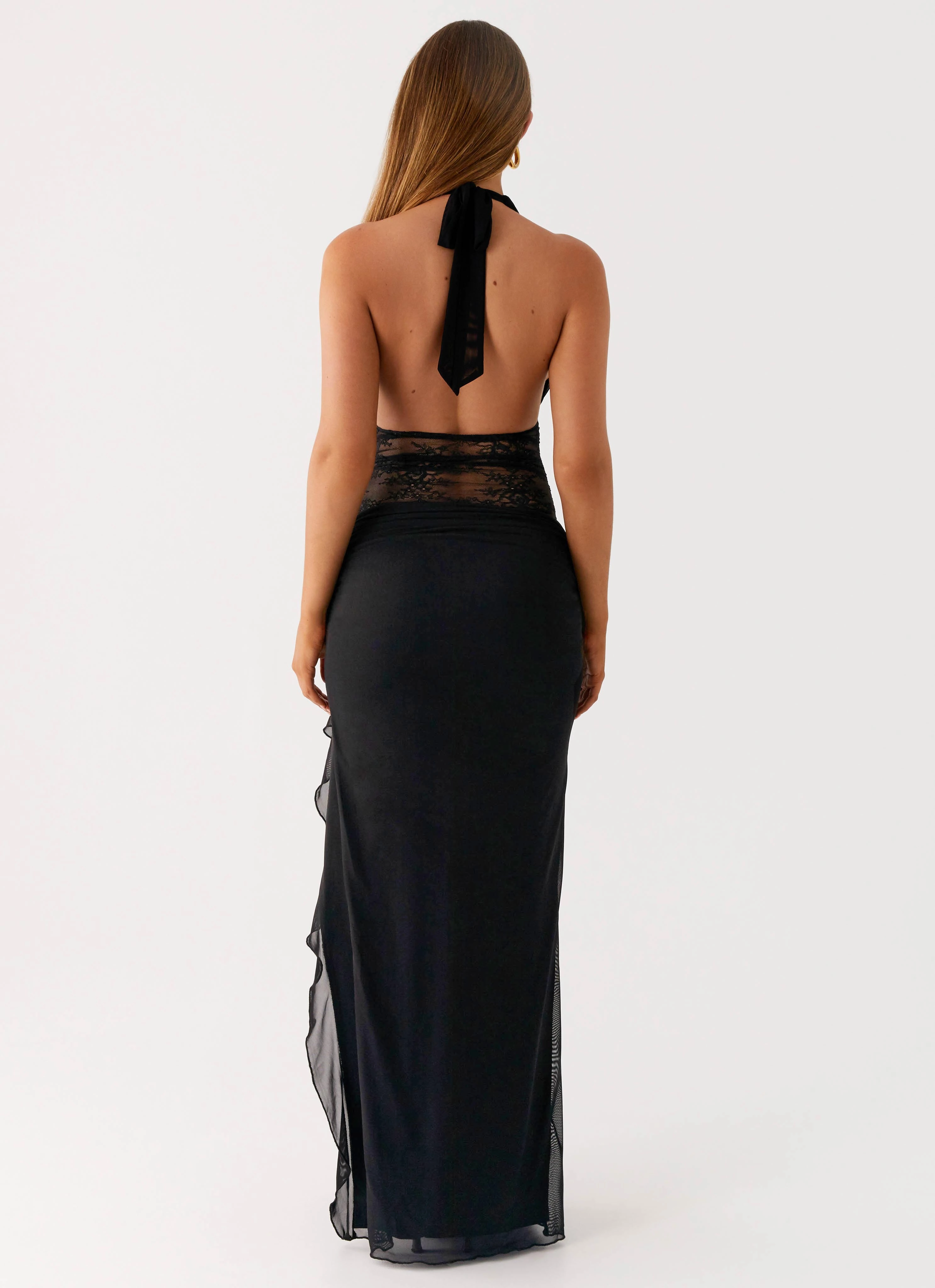 Wrenna Halter Neck Maxi Dress - Black