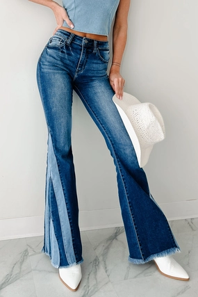 Wyatt High Rise Colorblock Flare Kancan Jeans (Medium) Wyatt High Rise Colorblock Flare Kancan Jeans (Medium)