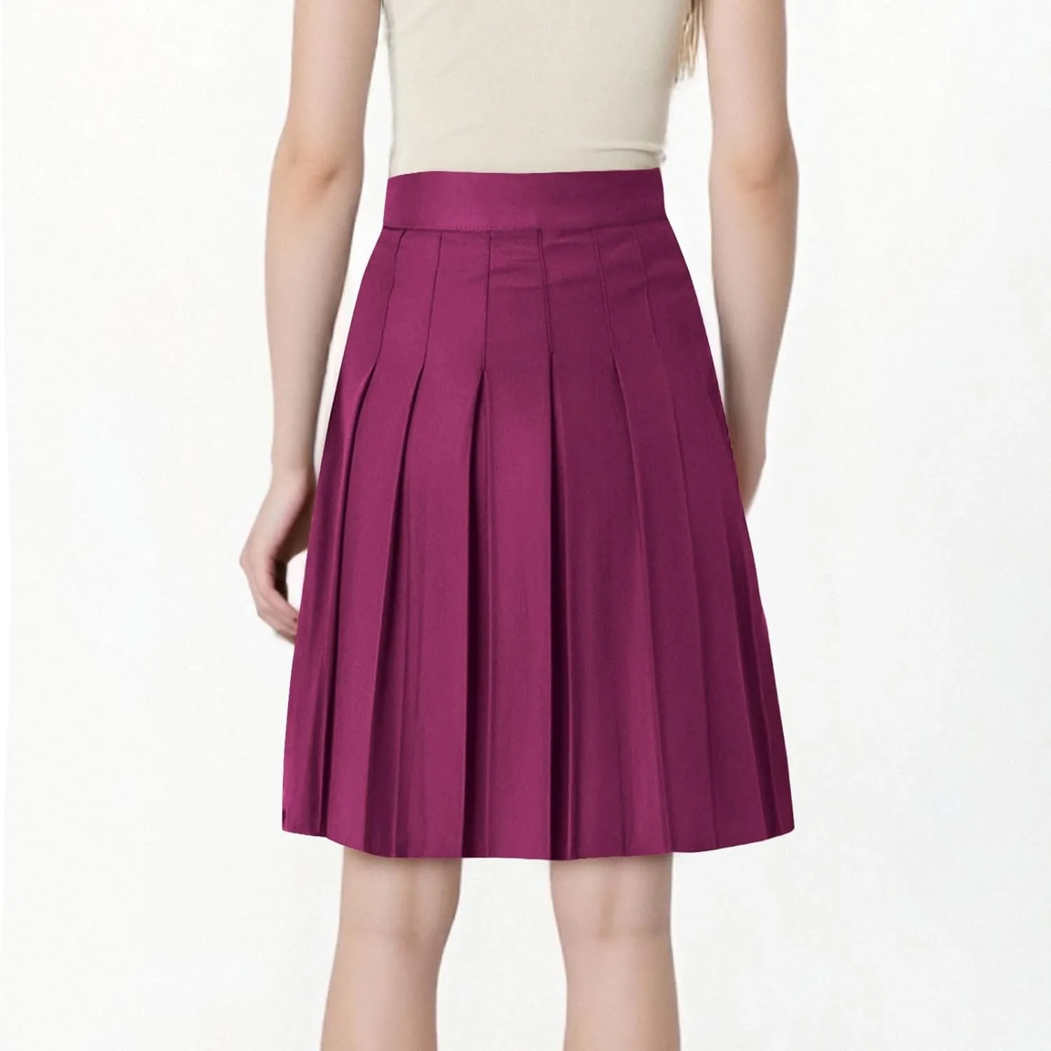 Xiaojmake Women Pleated A-Line Skirts Flowy Short Mini Basic Skirt High Waist School Uniform Tennis Cheerleader Skater Skirts
