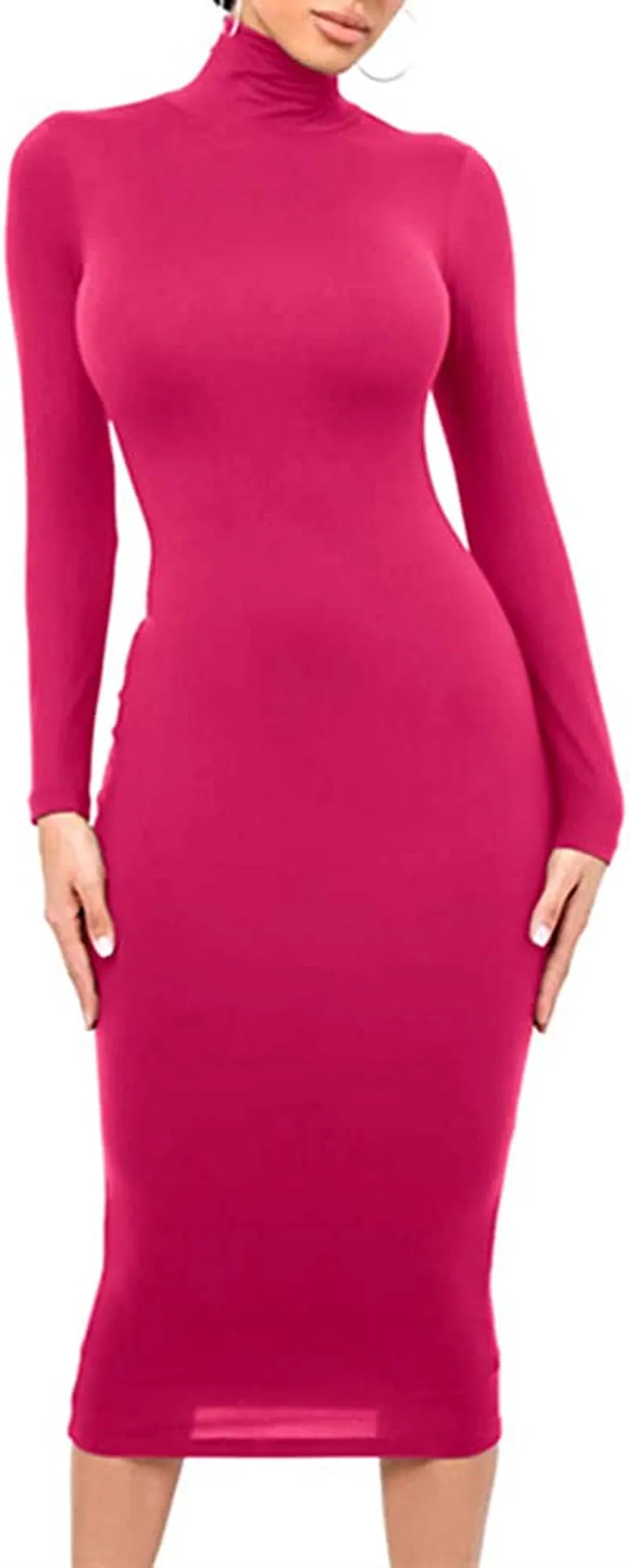 Xuan2Xuan3 Women'S Dresses Fall Long Sleeve Snake Printed Zipper Neck Knit Bodycon Evening Party Long Dress