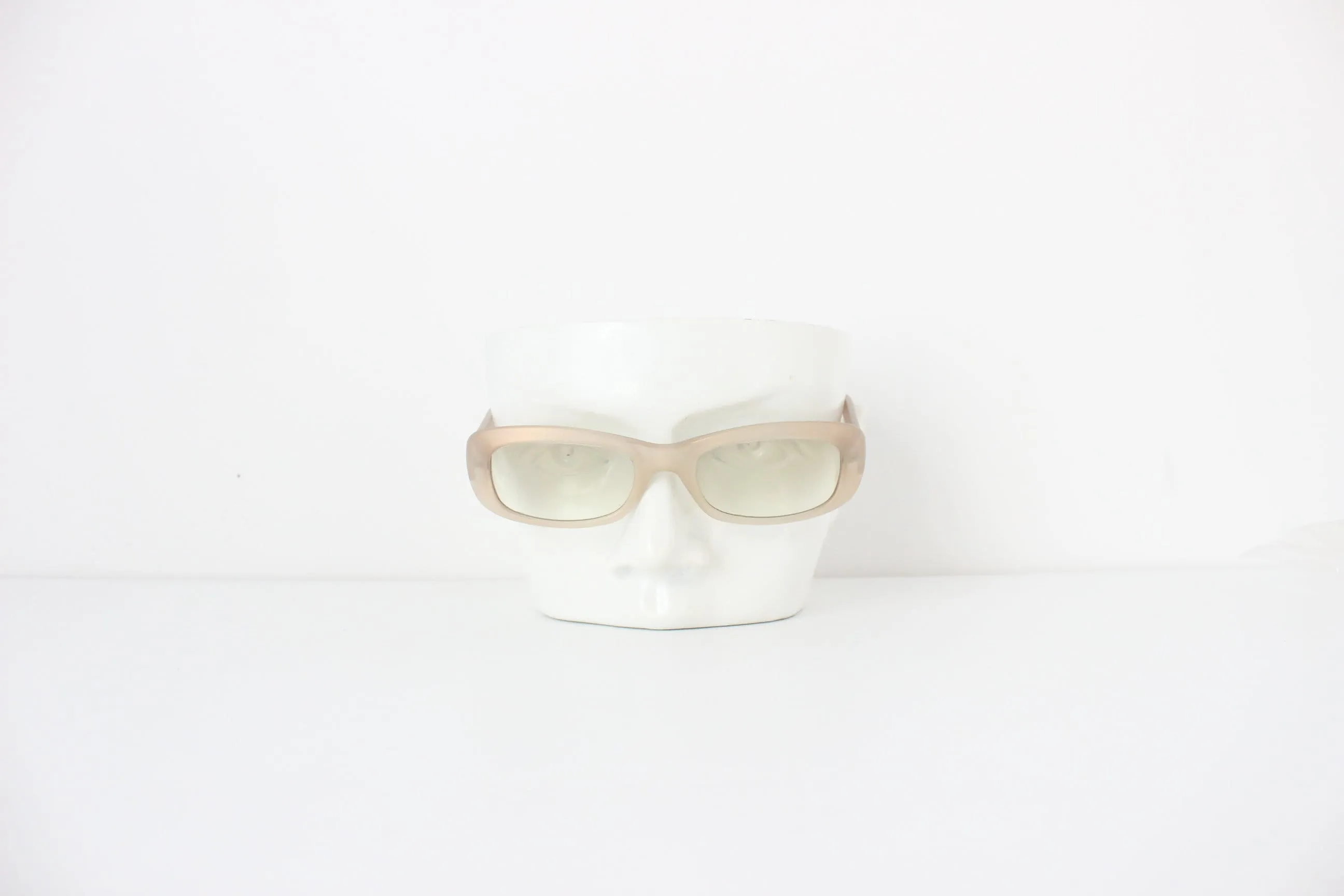 Y2K Revlon Iridescent Gold Rectangular Vintage Sunglasses - Made in Italy