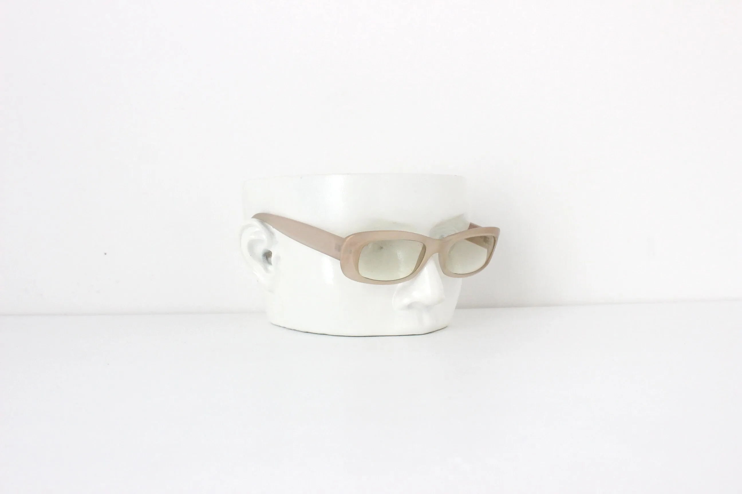 Y2K Revlon Iridescent Gold Rectangular Vintage Sunglasses - Made in Italy