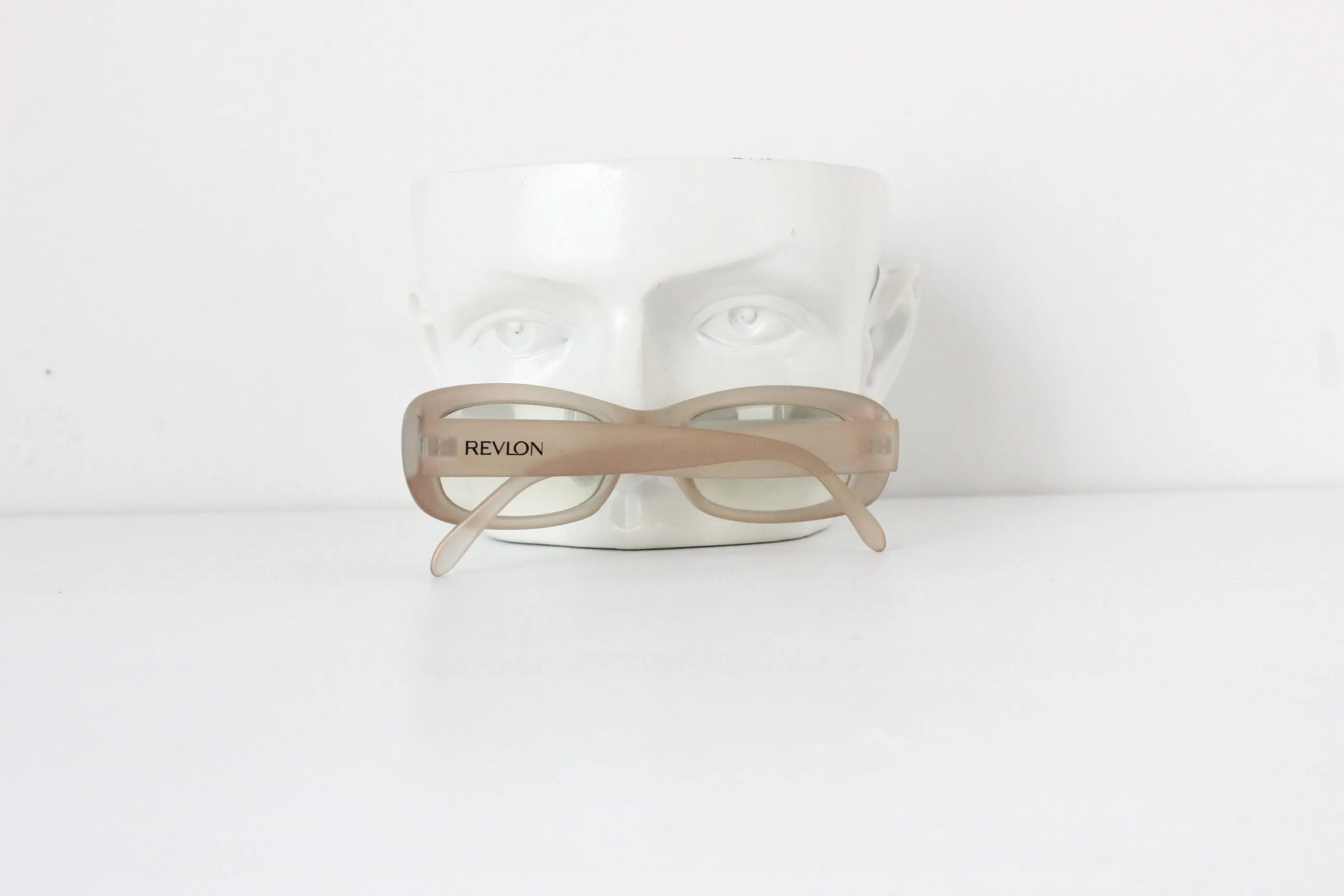 Y2K Revlon Iridescent Gold Rectangular Vintage Sunglasses - Made in Italy