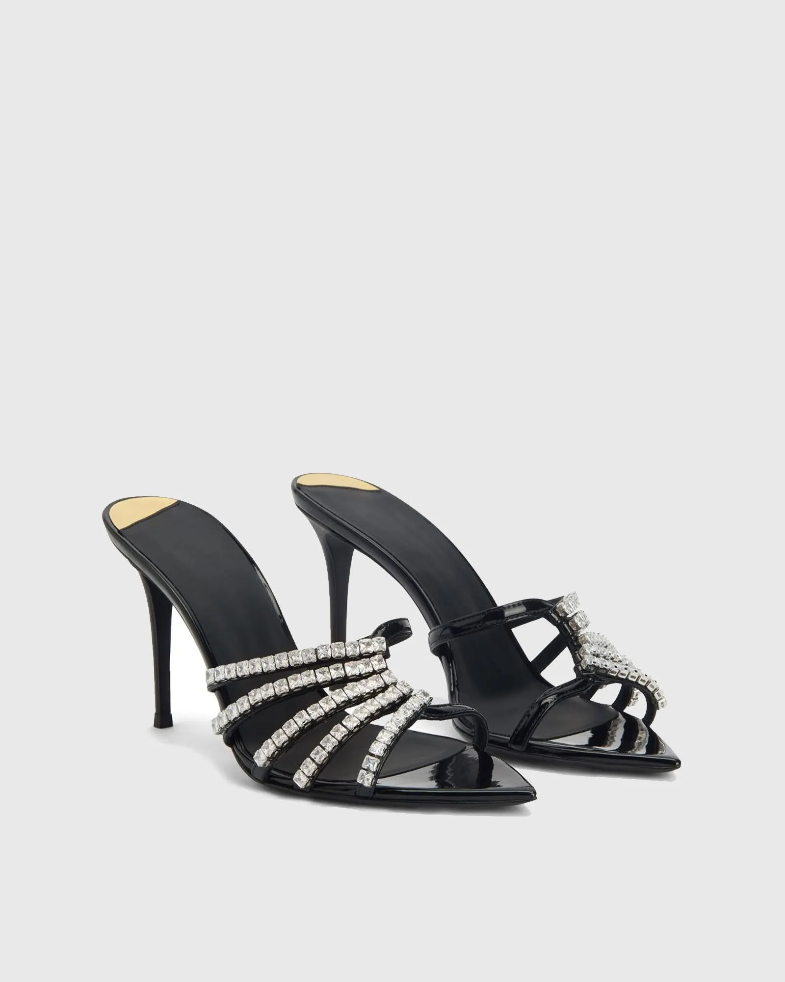 Yantse Rhinestone Slippers In Black