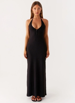 Yaselle Button Front Maxi Dress - Black Yaselle Button Front Maxi Dress - Black