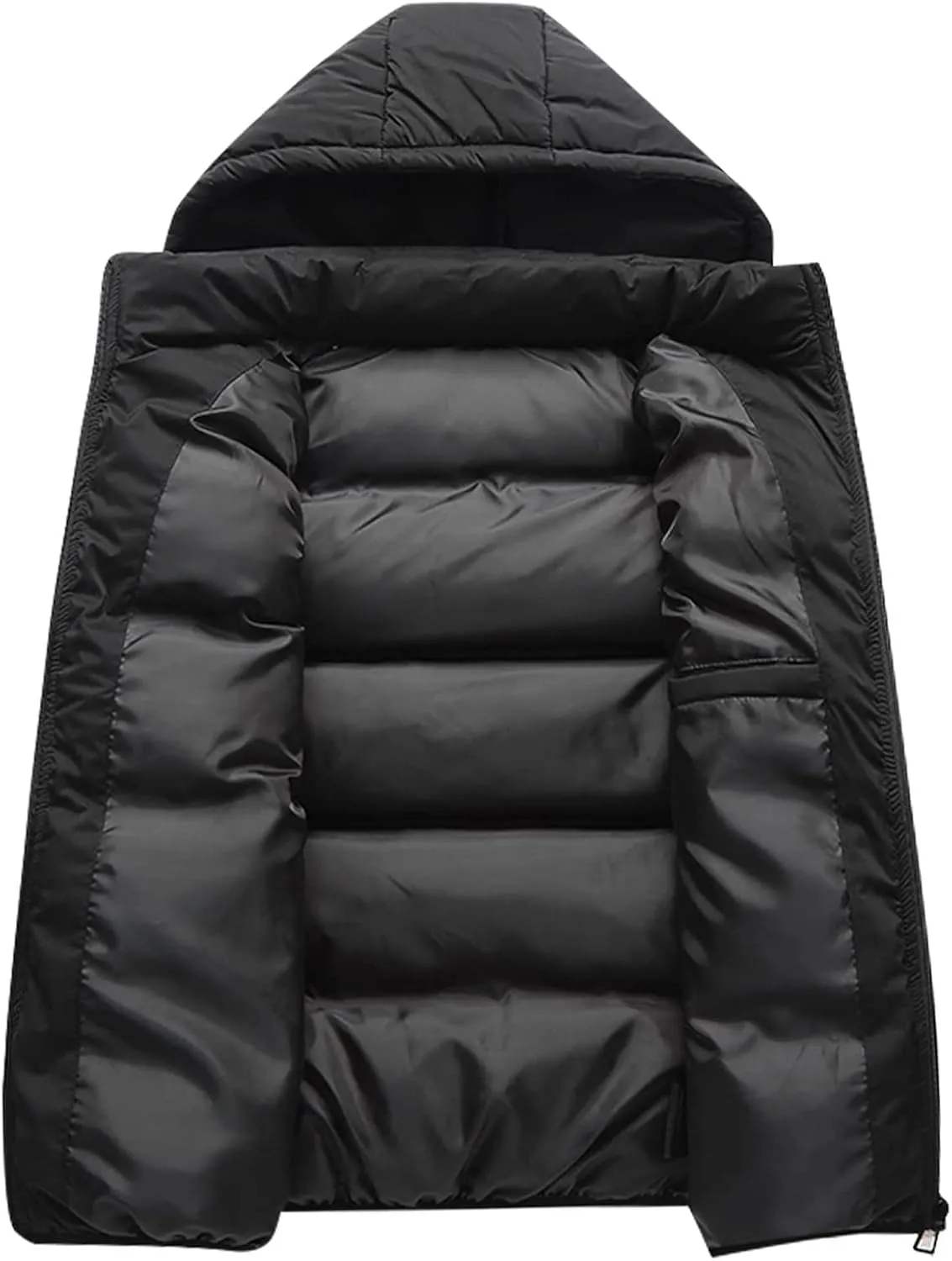 Ymosrh Mens Casual Winter Vest Lightweight Water Resistant Quilted Hooded Puffer Vest Jacket Fall Coat with Hood, S-2XL