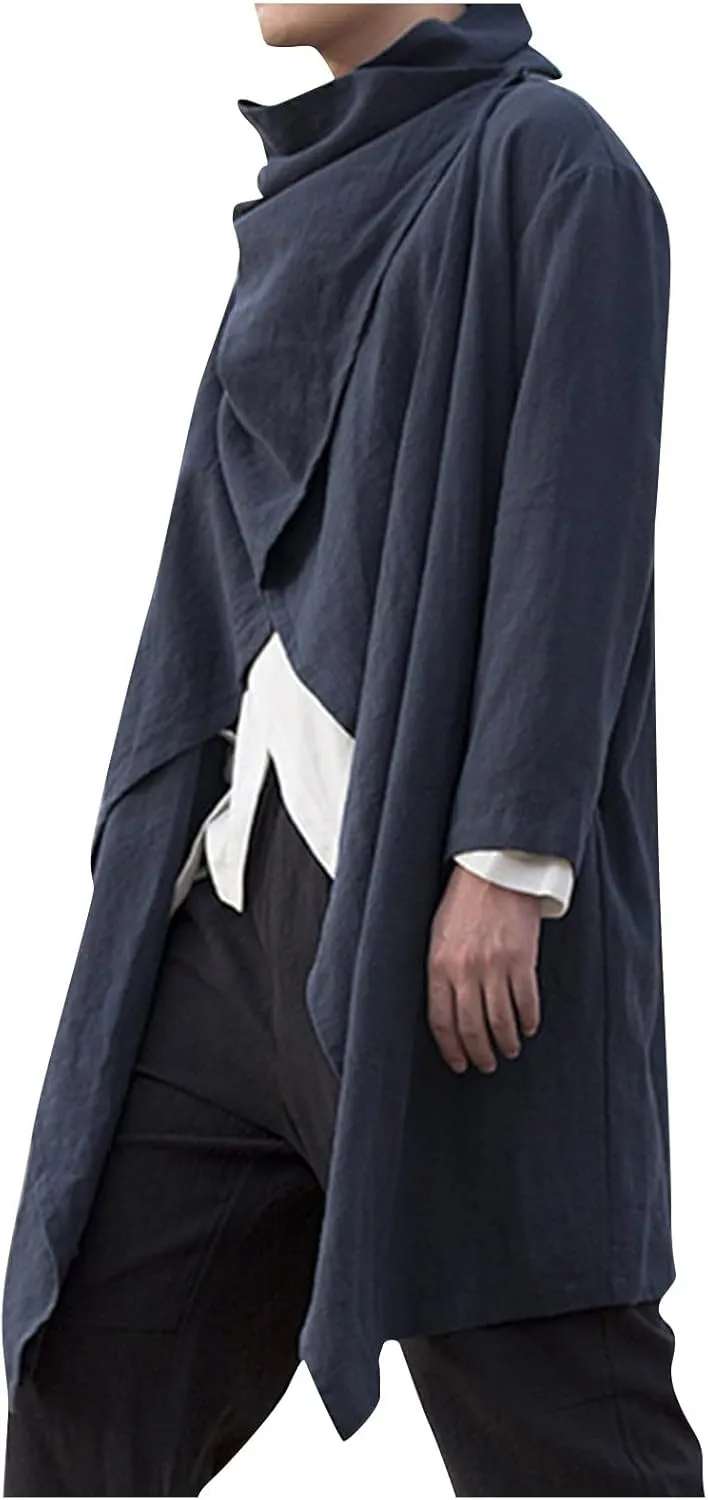 Ymosrh Men's Winter Dress Coat Trench Slim Fit Lightweight Long Jacket Casual Overcoat Men, L-5XL
