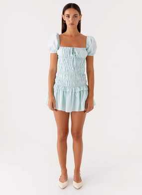 Yolene Mini Dress - Green Gingham Yolene Mini Dress - Green Gingham