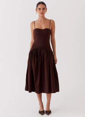 Yvette Corset Midi Dress - Chocolate Yvette Corset Midi Dress - Chocolate