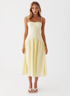 Yvette Corset Midi Dress - Yellow Yvette Corset Midi Dress - Yellow
