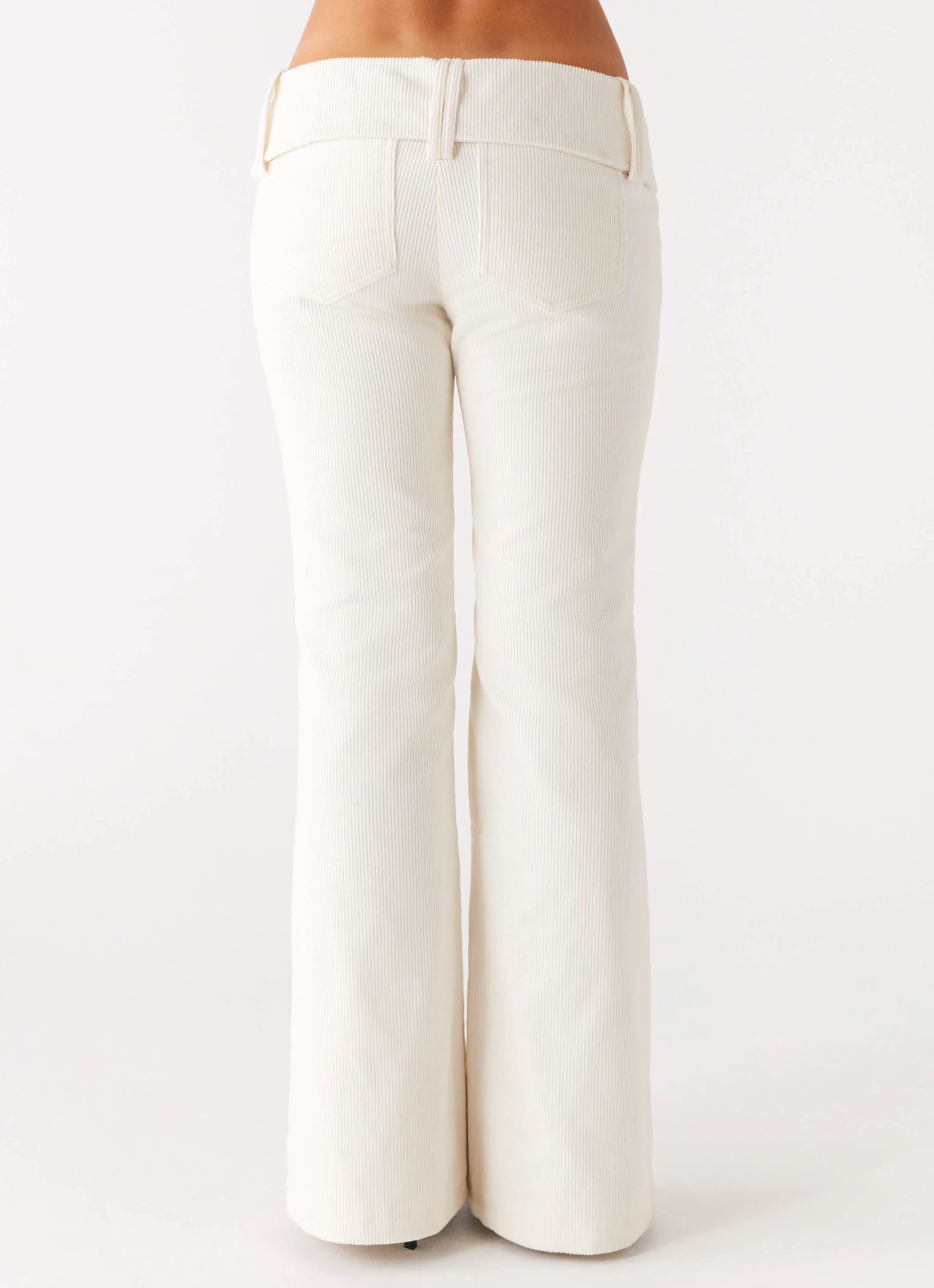 Zadie Low Rise Cord Jeans - Pearl