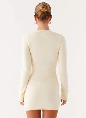 Zaffia Knit Mini Dress - Ivory Zaffia Knit Mini Dress - Ivory