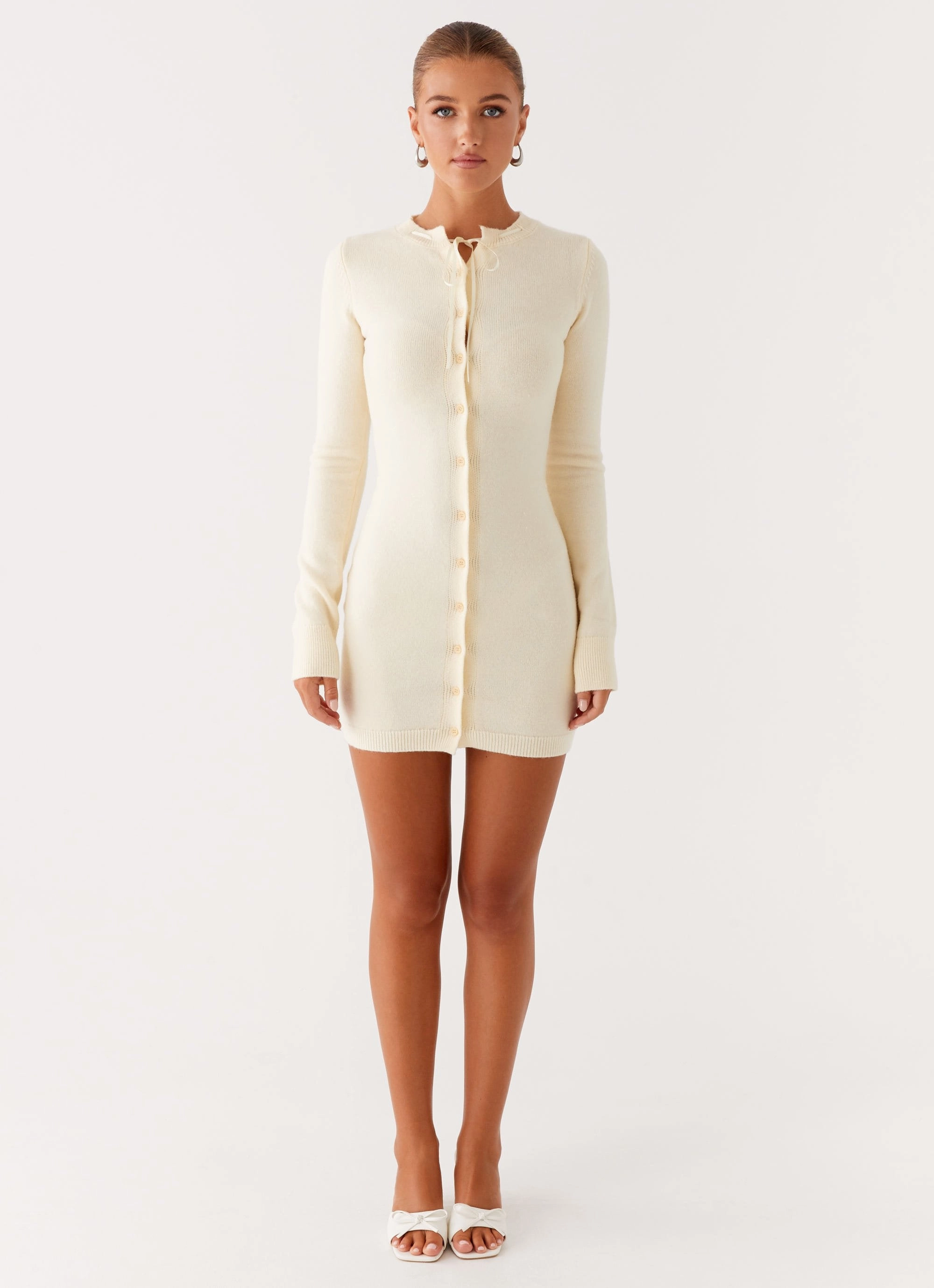 Zaffia Knit Mini Dress - Ivory