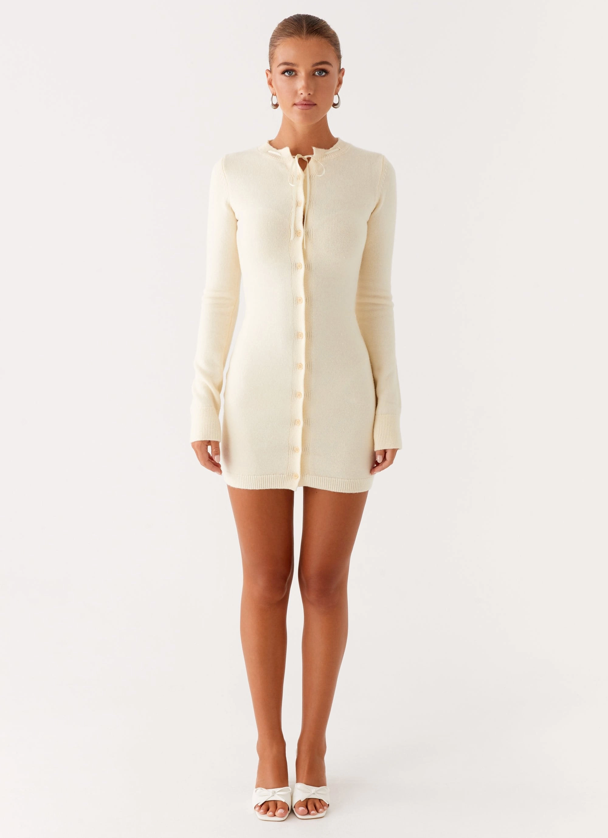 Zaffia Knit Mini Dress - Ivory