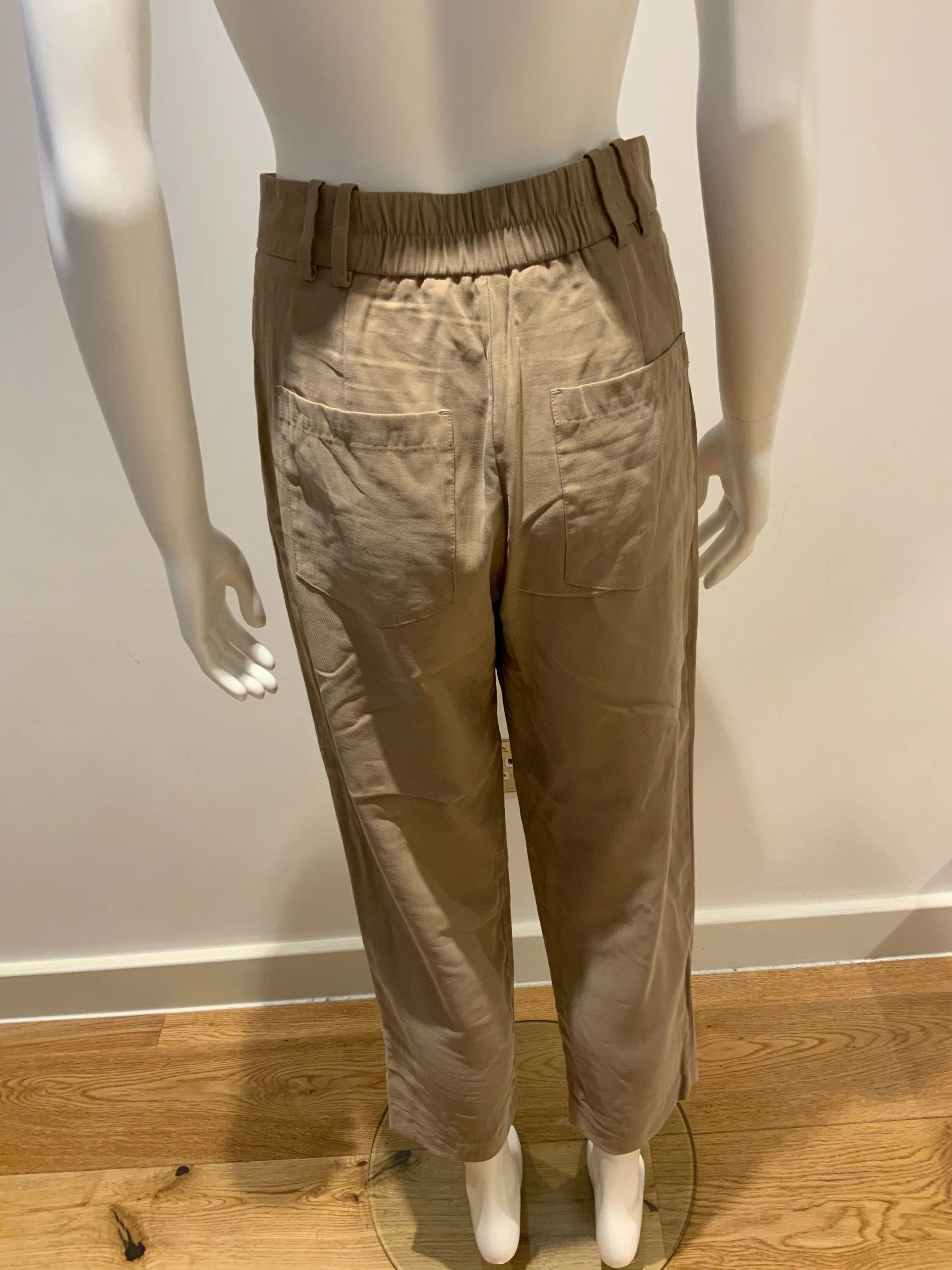 ZARA Beige High Waisted Pleated Trousers Size S small ladies