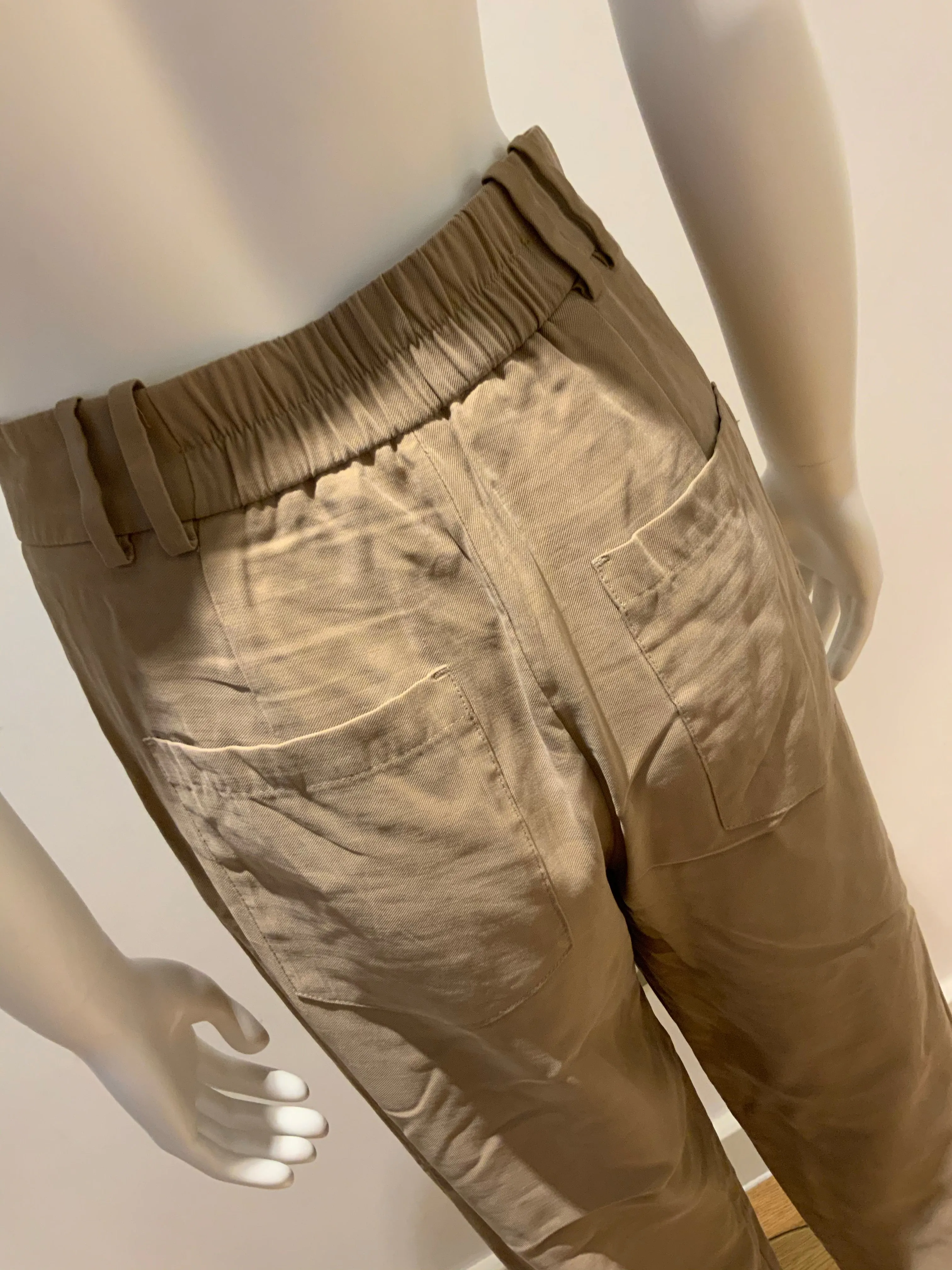ZARA Beige High Waisted Pleated Trousers Size S small ladies