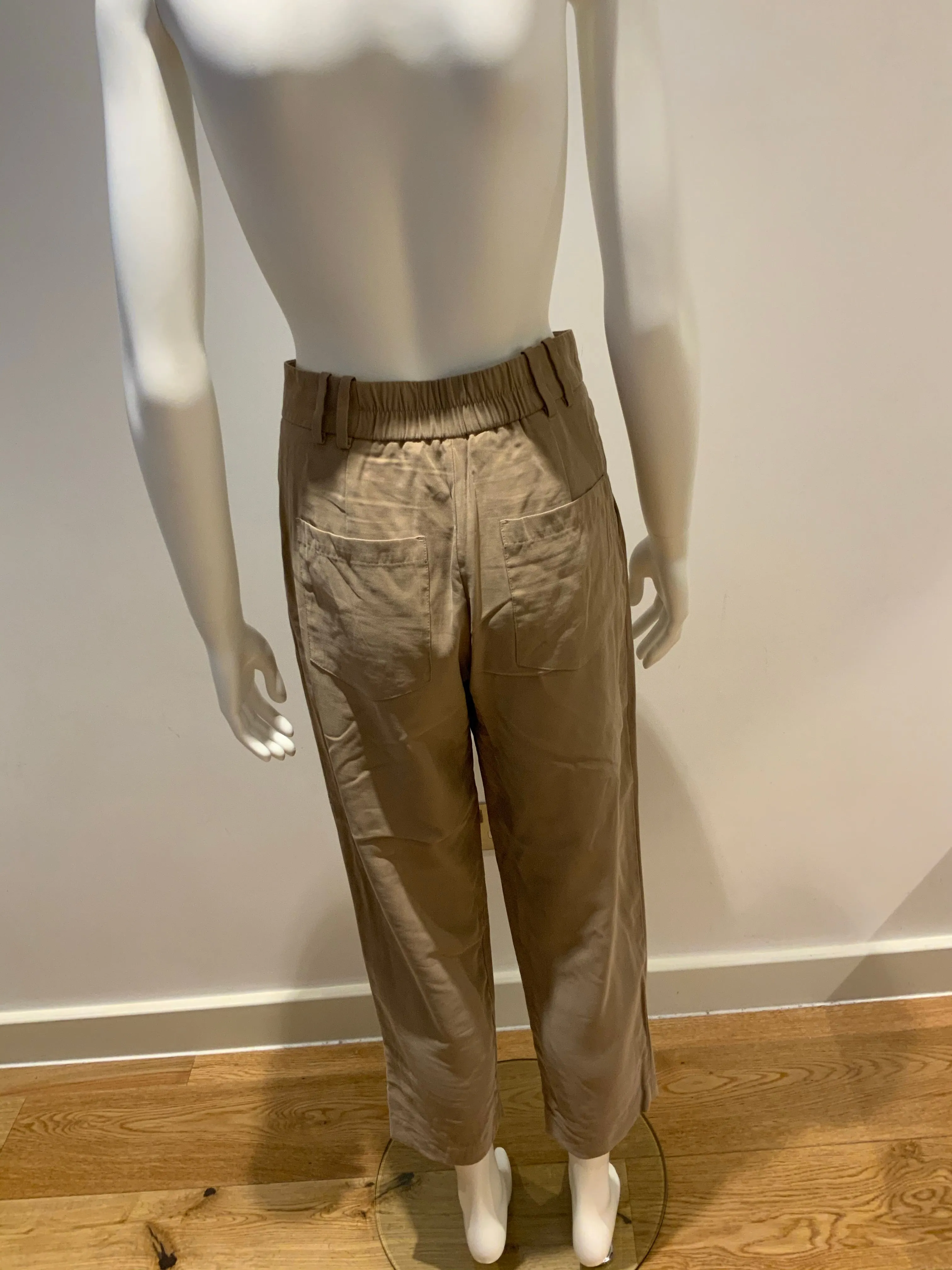 ZARA Beige High Waisted Pleated Trousers Size S small ladies