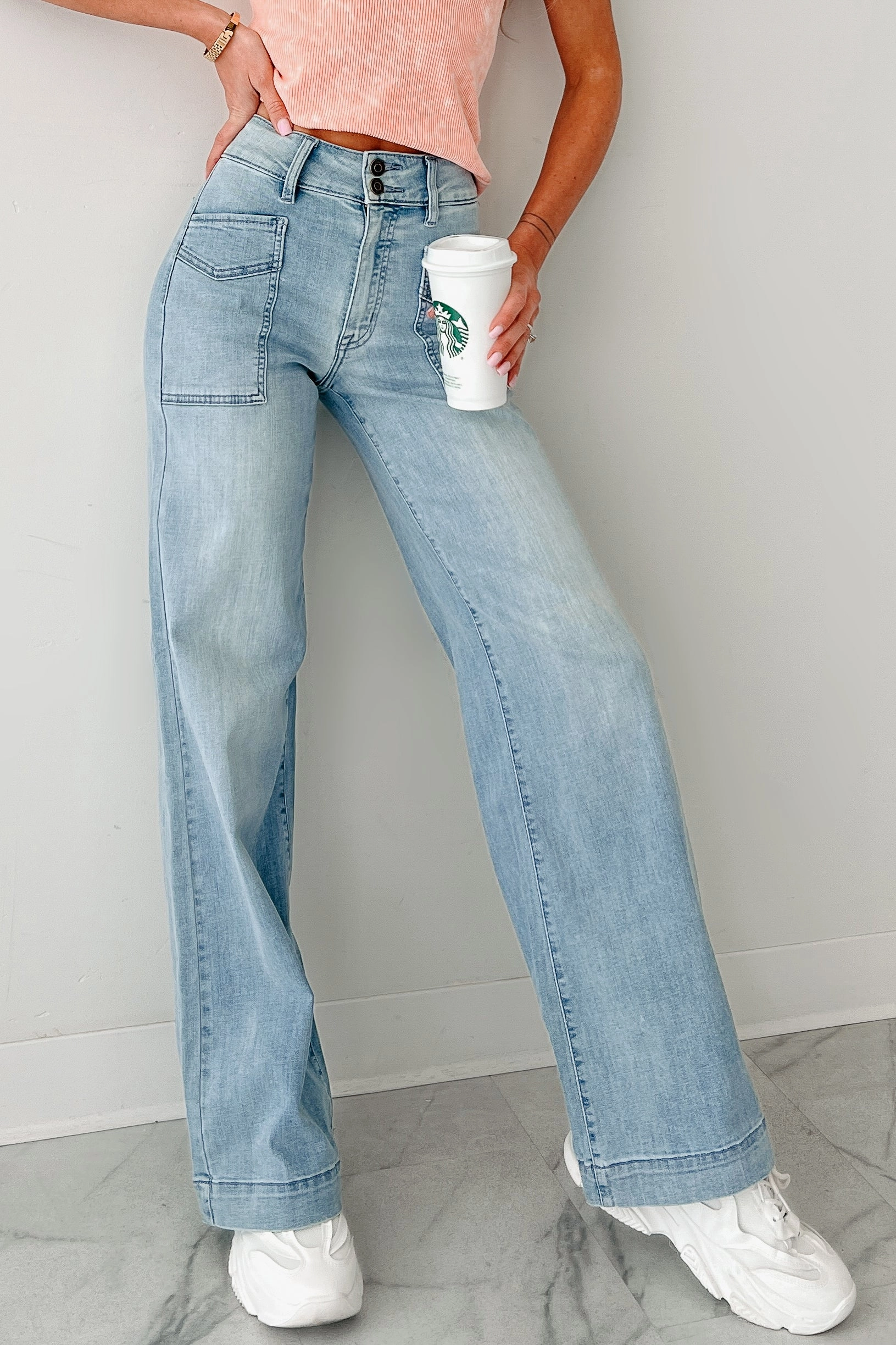 Zella High Rise Wide Leg Eunina Jeans (Medium)