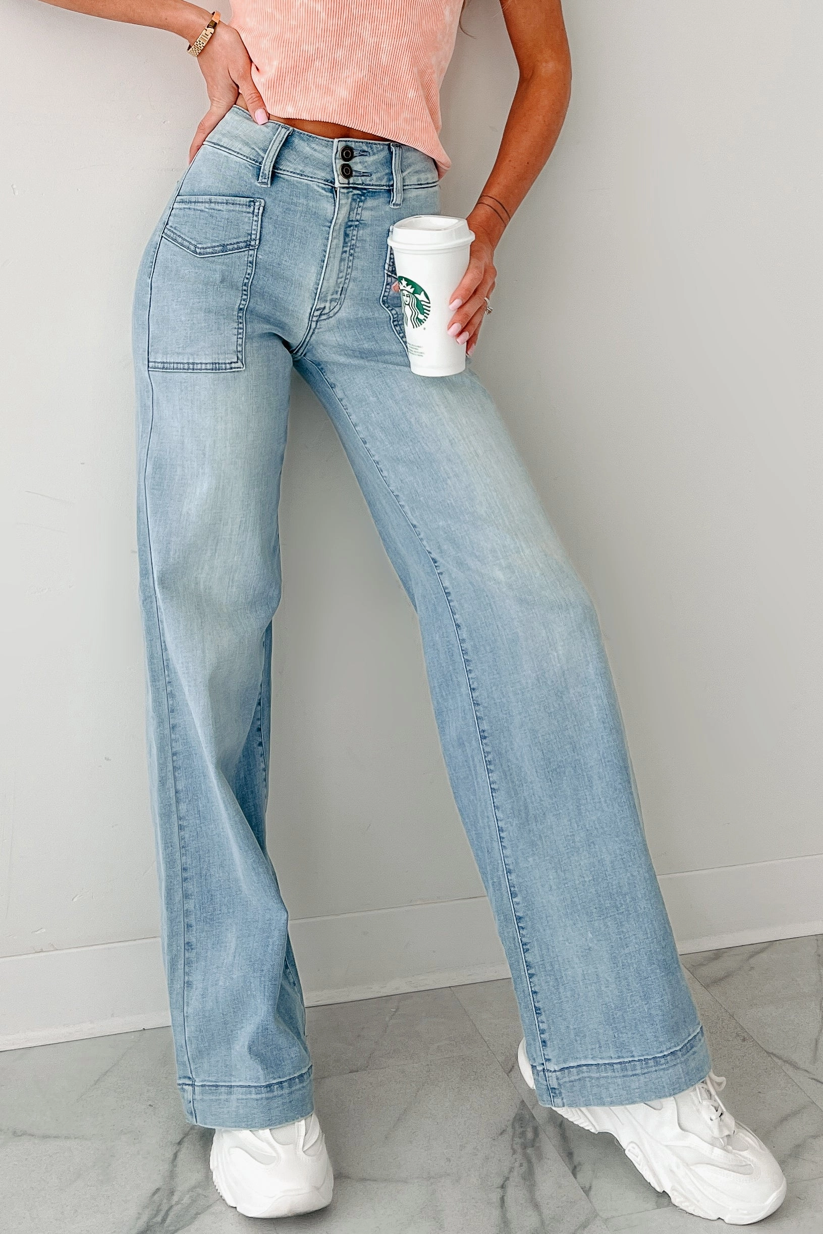 Zella High Rise Wide Leg Eunina Jeans (Medium)