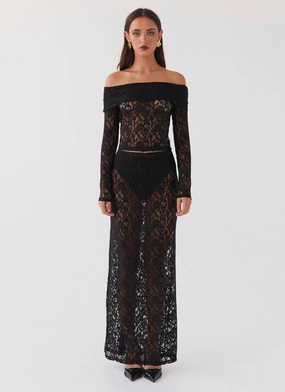 Zephyra Lace Long Sleeve Top - Black Zephyra Lace Long Sleeve Top - Black