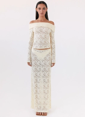 Zephyra Lace Long Sleeve Top - Natural Zephyra Lace Long Sleeve Top - Natural