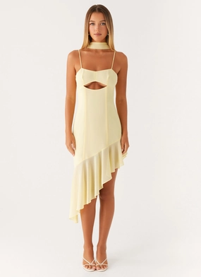 Zesty Asymmetrical Midi Dress - Yellow Zesty Asymmetrical Midi Dress - Yellow