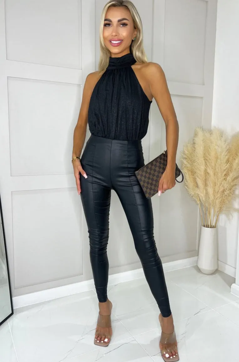 Zoe Black Shimmer Bodysuit