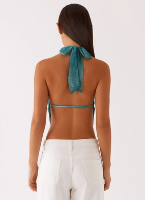 Zola Cowl Neck Shell Top - Green Tie Dye Zola Cowl Neck Shell Top - Green Tie Dye