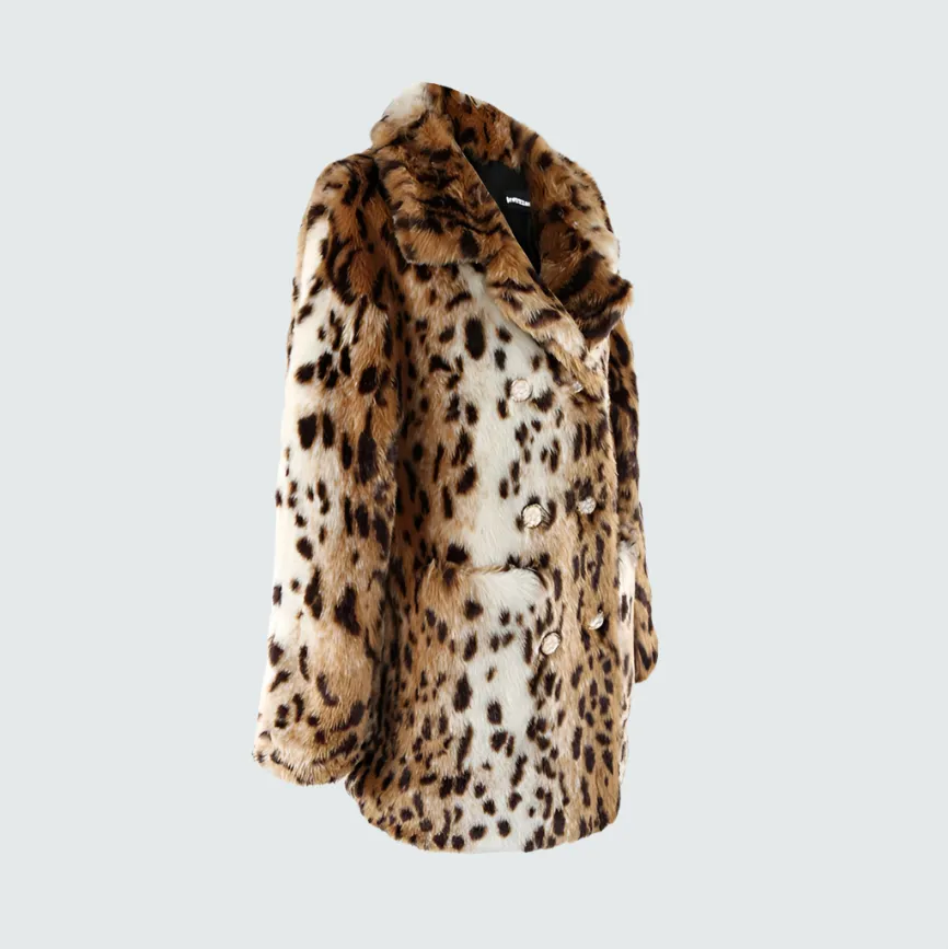 Zuri Faux Leopard Fur Half Coat